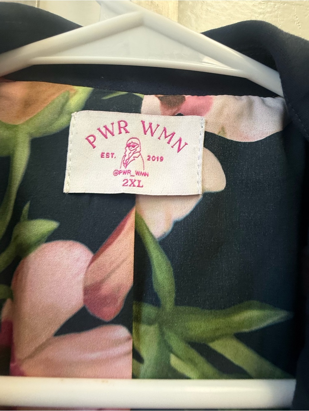 PWR WMN Navy Floral-Lined Women's Blazer XXL - Picture 4 of 6